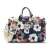 Canvaslife 15-16 inch laptop bag with floral pattern, front view with shoulder strap