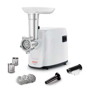 Tefal NE114130 electric meat grinder, 7 in 1, white, with sausage stuffer, grater, and slicer attachments - Meat Grinder