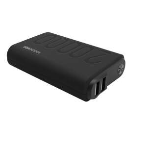 RealPower PB-20000 PD Power Bank, черен, изглед под ъгъл, видима капацитет и USB портове - Външна батерия и Powerbank