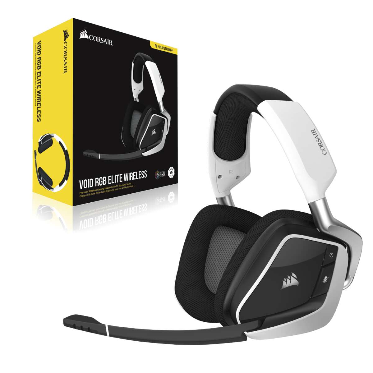 Corsair void rgb elite wireless gaming headset - fekete / fehér