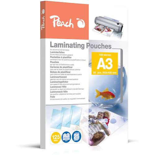 Peach A3 125 Mikron Laminierhüllen, 25 Stück pro Packung