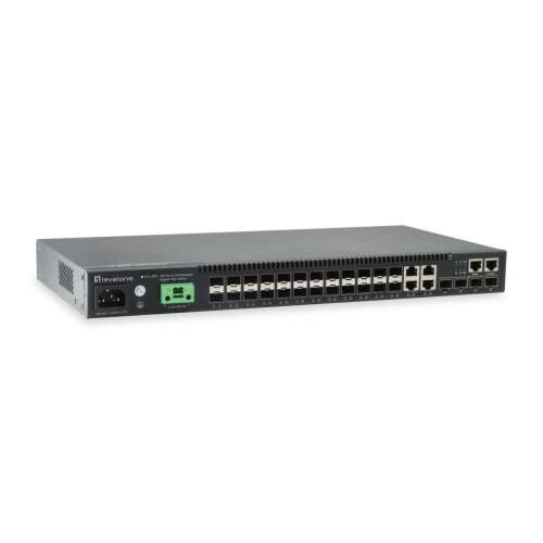 LevelOne GTL-2872 28 portos L3 Lite menedzselt Gigabit Fiber Switch elülső nézet