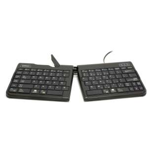 Bakker Elkuizen Goldtouch Travel Go2 Kompaktes Klappbares Kabelgebundenes Keyboard - Deutsch, schwarz, ergonomisch, einstellbar, geteiltes Keyboard, komfortables Tippen - BakkerElkhuizen