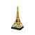 Puzzle 3D Ravensburger al Turnului Eiffel, arătând puzzle-ul asamblat cu lumini aurii