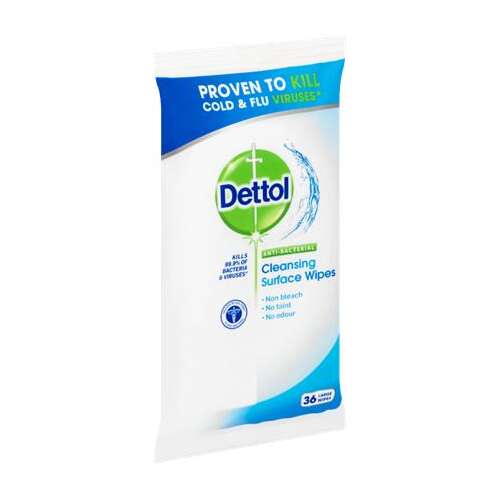 DETTOL Șervețele de curățare a suprafețelor, antibacteriene, 36 buc, DETTOL