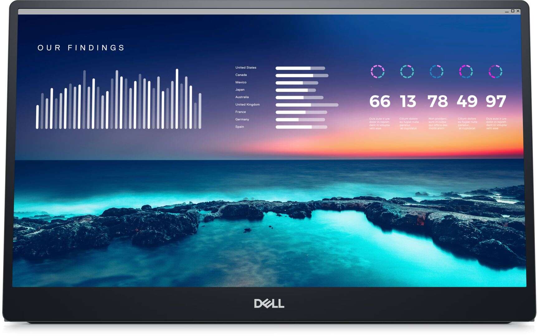 Dell p1424h p series, 14", full hd, érintőképernyős, szürke, monitor