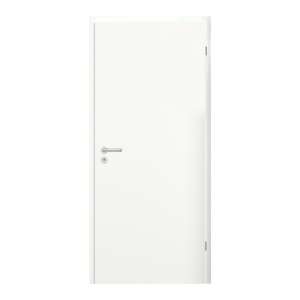 Białe drzwi wewnętrzne CPL, 100x210 cm, otwieranie prawe, zamek BB, klamka chromowana - Drzwi wewnętrzne
