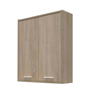 Nerva Sonoma Oak Bathroom Wall Cabinet, 60x70 cm, angled view - Furniture