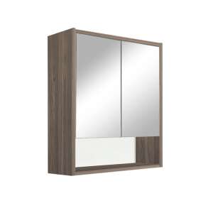 Dulap de baie cu oglindă Luna 60, stejar Rauna, cu două uși - Mobilier de baie