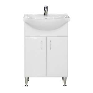 Bianca Plus 55 bathroom vanity with sink, white high gloss - Furniture