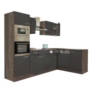 Yorki konyhabútor szett tölgy korpusz és antracit fronttal, 280 cm - Leziter