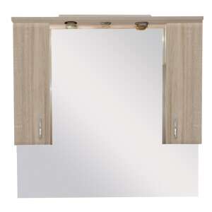 Dulap de baie Bianca Plus 105 cu oglindă și iluminare, culoare stejar sonoma - Leziter Dulap de baie