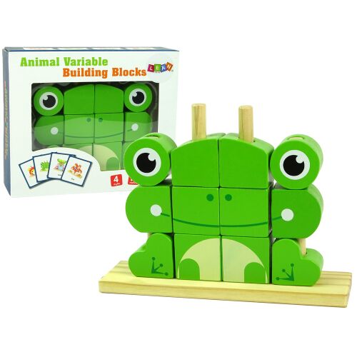 Puzzle 3D cu broască, din cărămizi de lemn spațiale creative 146120120