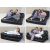 Collage of people using Bestway inflatable sofa bed in different configurations