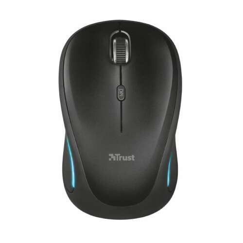 Trust Yvi FX Wireless Mouse, black wireless mouse with blue light, 800-1600 DPI, 8 meter range