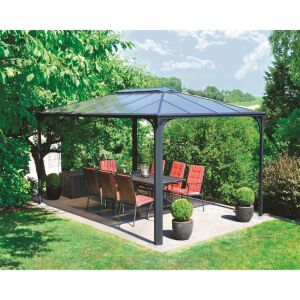 Palram Martinique 4300 szürke kerti pavilon kerti környezetben - Palram