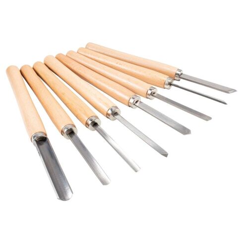 Scheppach 8-piece Chisel Set with Wooden Handles