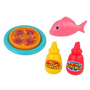 Set de joc Play at Home cu cuptor cu microunde, include pizza, pește, muștar și ketchup - Jucarii si ustensile de bucătărie