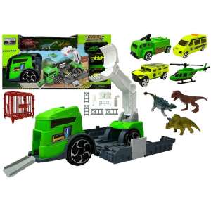 Set camion cu transportor de dinozauri