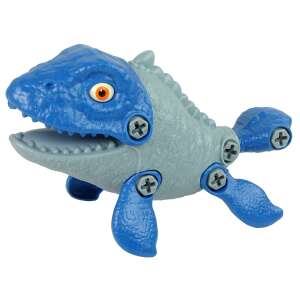 Kék és szürke Moszaszaurusz dinoszaurusz játék csavarhúzó lyukakkal, a Jurassic Mysteries készlet része, 10416 - Lean Toys