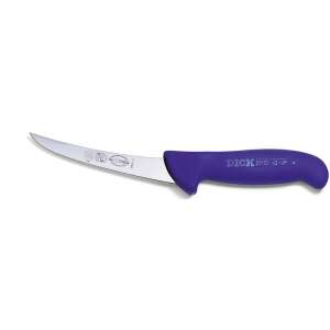 Dick ErgoGrip boning knife with curved blade, 13 cm, blue handle - Dick