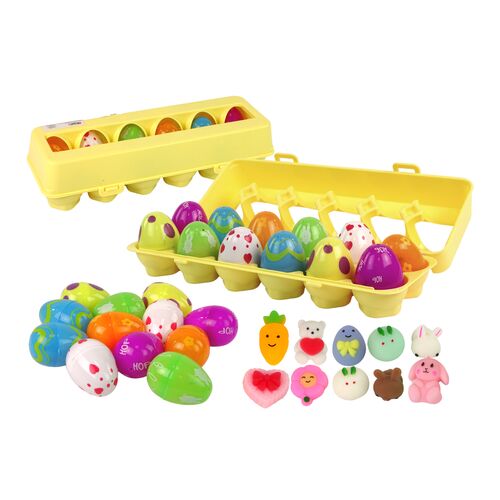 Húsvéti tojás készlet 12 darab squishy játékokkal, húsvéti témájú játékok, stresszoldó játékok