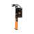 Fiskars IsoCore curved hammer, 20 oz, with black and orange handle, showing the IsoCore shock absorption technology