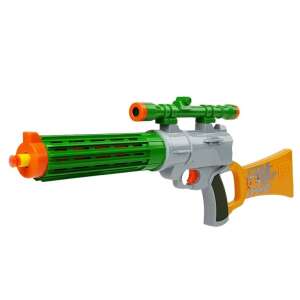 Grün und orange Spielzeugpistole mit Zielfernrohr, für Kinder, sicher, Schaumstoffpfeile, Spiel, Spaß - Lean Toys