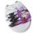 Pepita MDF toilet seat with slow-closing lid in Orchid #purple-white design, top view