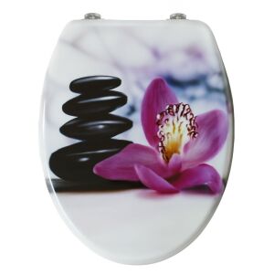 Pepita MDF WC ülőke lassan záródó fedéllel - Orchidea #lila-fehér