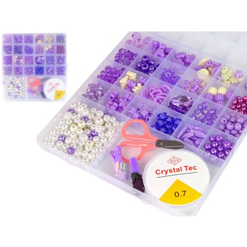 Gyöngykészlet ékszerkészítéshez.Lila flitterek 13458 146088610