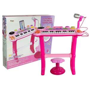 Szintetizátor mikrofonnal és székkel rózsaszín 6879 70987522 Játék hangszerek