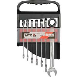 YATO sada kľúčov na vidlice s račňou 7 kusov 10-19 mm CrV ~ 67666194 Kľúče