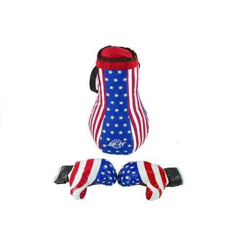 Gyermek boxzsák készlet ököllel, amerikai zászló mintával