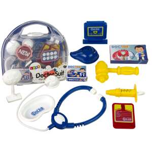 Set doctor Orvoskészlet cu stetoscop, seringă și geantă de transport - Lean Toys