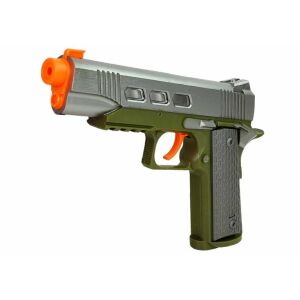 Játék rendőr pisztoly, 20cm, ezüst és zöld - Lean Toys