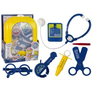 Orvos készlet hátizsákban Doktor sztetoszkóp olló sárga 10822 146086275 - Lean Toys