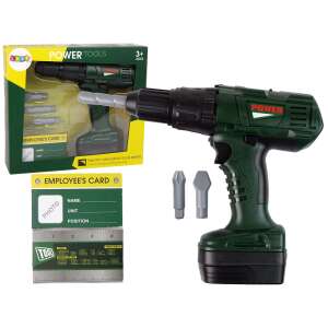 Set de burghie de jucărie verde pentru copii, include burghie, biți și carte de angajat, marca Leafy - Nonbrand Bricolaj