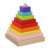 Wooden stacking pyramid toy with colorful squares, 8 pieces, for toddlers and preschoolers