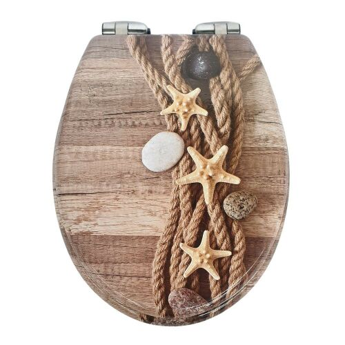 Pepita MDF Toilet Seat with Soft Close Lid - Starfish #brown 128154256
