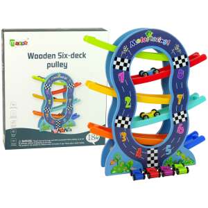 Fából készült csúszda 6 szint autók számok 10157