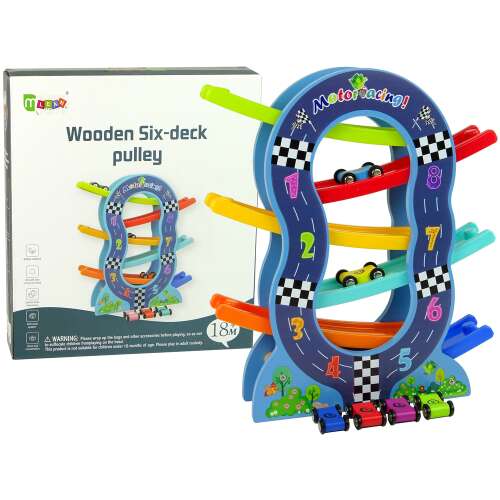 Fából készült csúszda 6 szint autók számok 10157 71016360