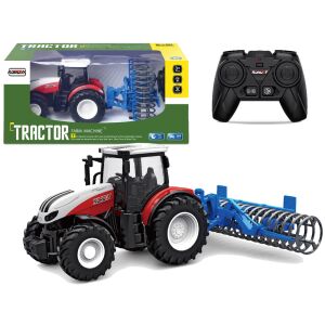 KJD Diaľkovo ovládaný traktor s valcom, mierka 1:24, hračka poľnohospodárske vozidlo - Nonbrand Vozidlo na diaľkové ovládanie