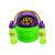 Green and purple bubble machine with two bottles of bubble solution, automatic bubble blower