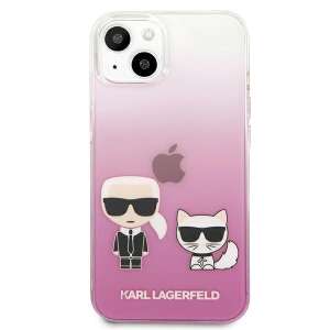 Karl Lagerfeld Choupette Pink iPhone 13 Mini Hülle mit Logo - Karl Lagerfeld Handyhüllen