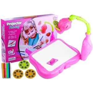 Blumenprojektor für Kinder, zum Zeichnen und Malen, 3 in 1, mit Folien, Markern und Radiergummi, rosa - Zeichentafeln, Schreibtafeln