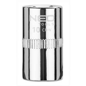 Klucz nasadkowy sześciokątny Neo Tools 08-228 10mm, 1/4 cala, stal chromowo-wanadowa, technologia Superlock, srebrny - Klucz do wtyczek