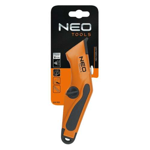 Neo Tools 63-701 Cuțit cu lamă trapezoidală, 18 mm, portocaliu/negru 71065196