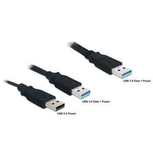 Delock kábel USB 3.0-A apa &gt; USB 3.0-A apa + USB 2.0-A apa (82908) 83776137 