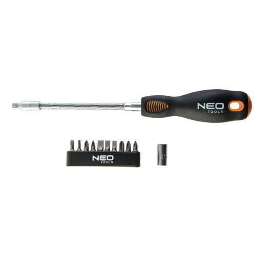 NEO Tools 04-212 flexibilis szárú csavarhúzó készlet, 12 db, fekete/narancs